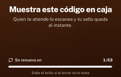 El código del cliente para la caja, que se renueva cada pocos minutos.